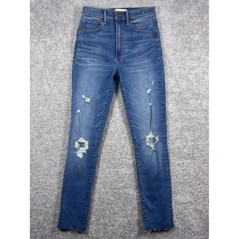 Abercrombie & Fitch The Super Skinny Ultra High Rise Distressed Jeans 28